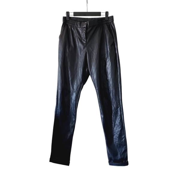 Sandwich_ Faux Leather Tapered Jogger Trousers S - Picture 2 of 7